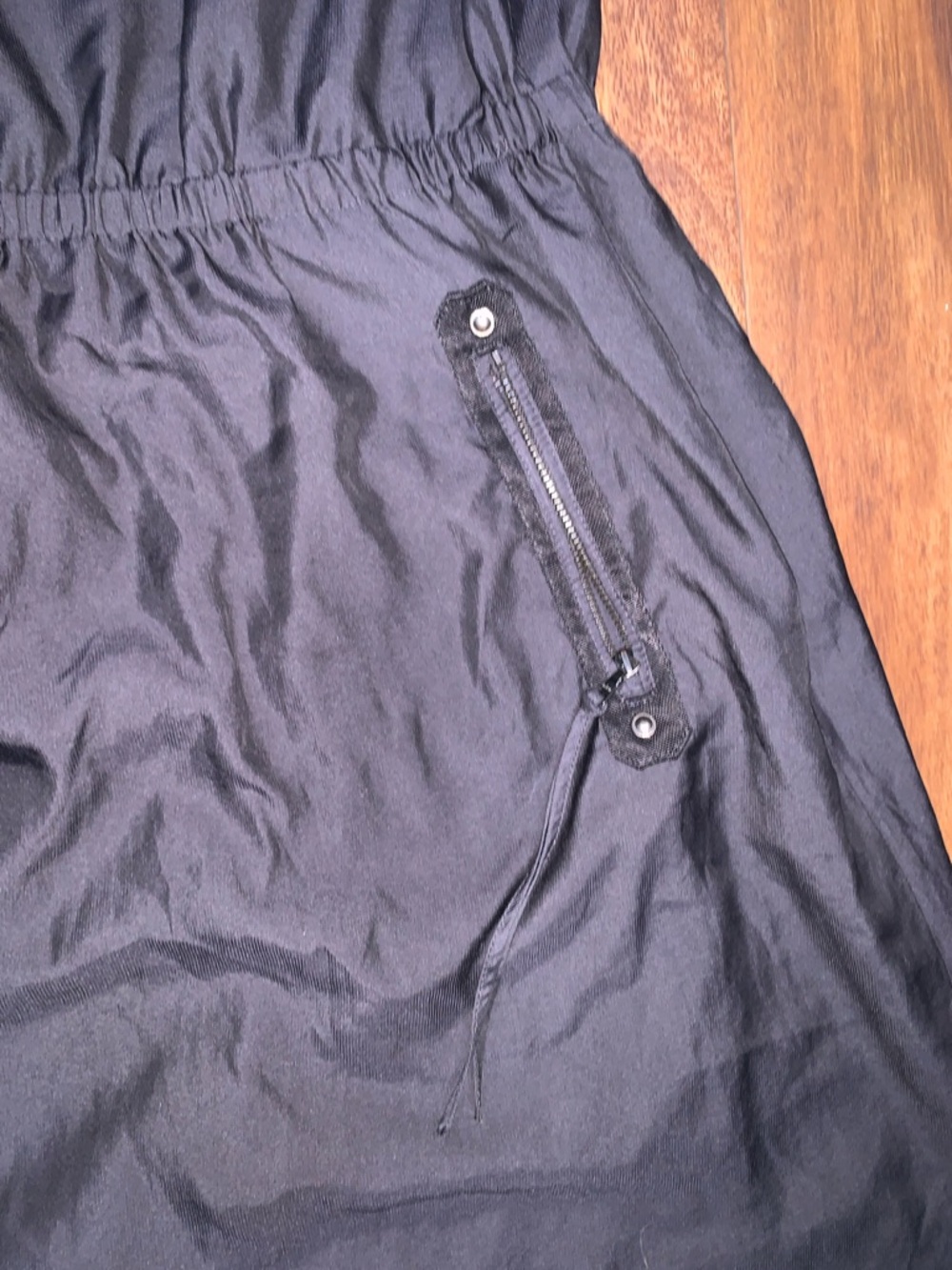 LOFT Black Sleeveless Drawstring-Waist Midi Dress SKU 076 - Picture 5 of 8